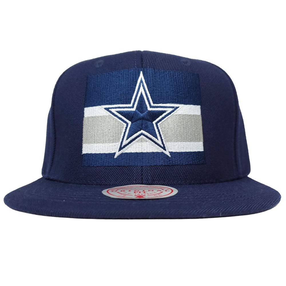 Dallas Cowboys Mitchell & Ness NFL‎ Snapback Hat Cap Team Flag Logo Navy NWT